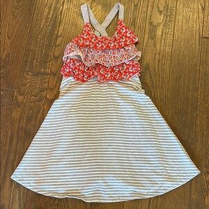 Floral and Striped Kids Dress